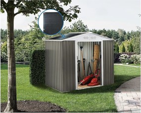 Metalowa szopa ogrodowa "Dallas" - 5,29 m² z panelami słonecznymi - Taupe