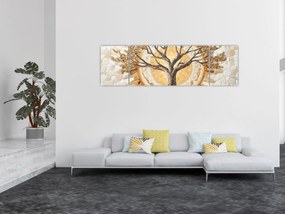 Obraz – Złote drzewo życia w mozaice (170x50 cm)