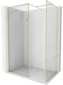 Mexen Kioto-F ścianka prysznicowa Walk-in z ramką 180 x 70 cm, transparent 8 mm, złota szczotkowana - 800-180-202-04-55-070