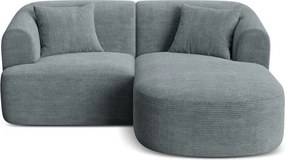 Ciemnoszary sztruksowy narożnik (prawostronny/z szezlongiem) Campi – Cosmopolitan Design