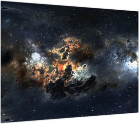Obraz - Wszechświat z mgławicą (70x50 cm)