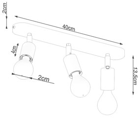 Listwa oświetleniowa FORNES 3 czarna SOLLUX  LIGHTING