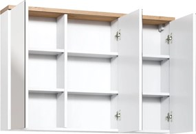 Wisząca szafka łazienkowa z lustrem 100 cm Bali 845, biała