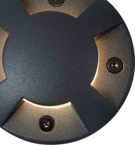 Nowoczesny reflektor gruntowy czarny GU10 50mm efekt 4-punktowy IP65 - Cellar