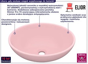 Ceramiczna umywalka na blat różowy mat - Likoro