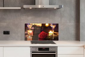 Panel nad Blat Kuchenny Róża, Świece i Kieliszki