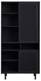 Czarna metalowa szafka z drzwiami przesuwnymi 90x180x40 cm Veep – Unique Furniture