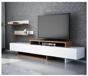 Biały zestaw pod TV 180x40 cm Nirvanas – Furny Home