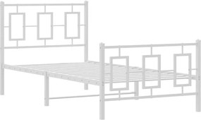 Białe metalowe łóżko jednoosobowe 100x200 cm L7-Z62