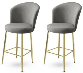 Zestaw krzeseł barowych Alte Grey and Gold, 2 szt., 2 szt.