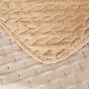 Aksamitna narzuta na łóżko ASTRALIA, ciemny beżowy Rozmiar: 200 x 220 cm