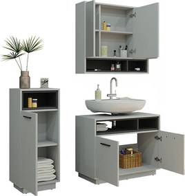 Zestaw mebli łazienkowych szary 80x40x64 beatrice