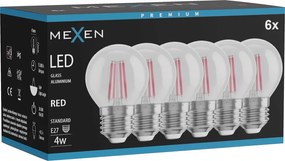 Mexen Vintis 6x żarówka filament LED E27, G45, 4W, 55 lm, red - L156-E27-04XX-45x06