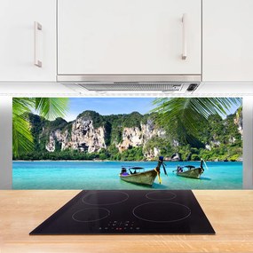 Szkło Dekoracyjne do Kuchni Kolorowe Łodzie na Falach