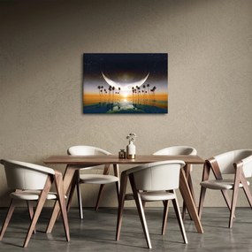 Obraz - Księżyc nad palmami (70x50 cm)