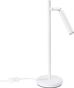 Lampa Biurkowa Nowoczesny Pastelo, Stal - 1 Źródło - L.14 X H.43 Cm - Biały