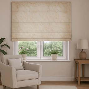 Roleta rzymska na wymiar welurowa beżowa ze złotym marmurkiem Marmaris - do 200 cm