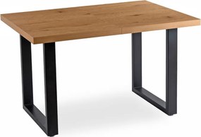 Stół Prostokątny Rozkładany TOMAS 130-230 cm Dąb Złoty/Czarny do Jadalni Nowoczesny Loft