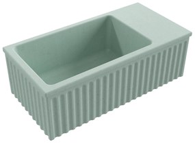 Umywalka betonowa ryflowana nablatowa / wisząca prostokątna 60 x 30 cm WELLE | różne kolory : Kolor - Miętowy, Typ montażu - nablatowa