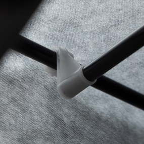 HOMCOM Szafa z Tkaniny, Rozwiązanie do Przechowywania, 8 Regałów, 2 Drążki na Ubrania, Ciemnoszary