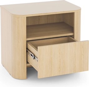 Zaokrąglona szafka nocna Bari S52 w kolorze dąb vicenza