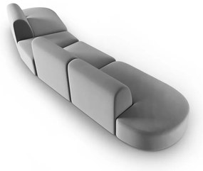 Szara aksamitna sofa prawostronna 428 cm Paolo – Milo Casa