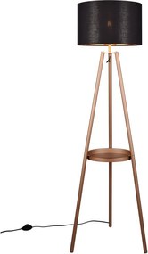 Brązowa lampa stojąca z półką (wys. 152 cm) Colette – Trio