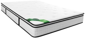 Materac 160 x 200 cm kieszeniowe sprężyny 7 stref zintegrowany topper i poszycie bambusowe gr. 23 cm - TAREVO od NATUREA