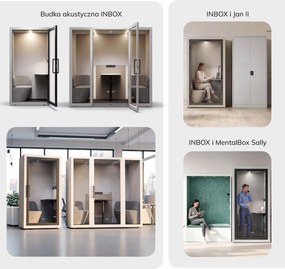 Budka akustyczna do biura INBOX 1-osobowa 2100 x 1100 x 900 mm
