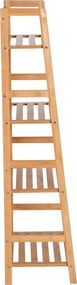 HOMCOM Regał na Książki, 4 Poziomy, Design Drabiniasty, Bambus, Kolor Naturalny