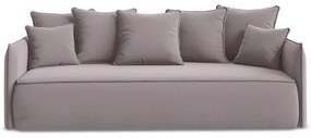 Lawendowa aksamitna rozkładana/ze schowkiem sofa 225 cm Hula – Makamii