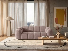 Stylowa Różowa Sofa 3-osobowa MALI 240cm z Designem Chmury - Wypełnienie z Pianki O Wysokiej Elastyczności