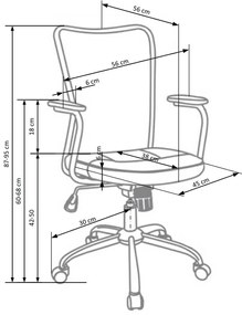 HANDY fotel młodzieżowy popielaty,różowy, mechanizm TILT, obrotowy