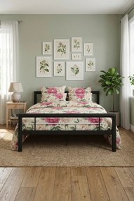 Czarne metalowe łóżko 180x200 cm R1-W84