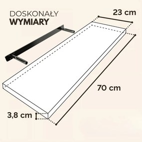 Półka ścienna FIGO + z konsolą, 70cm, biała Casaria