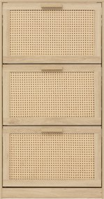 Szafka na buty wąska wysoka CANE, plecionka wiedeńska, 60 x 24 x 113 cm