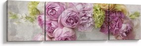 Obraz - Kwiaty na ścianie w pastelowych kolorach (170x50 cm)