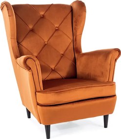 Fotel uszak LADY VELVET cynamonowy