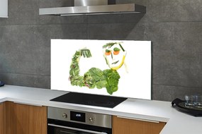 Szkło do Kuchni na Ścianę Postać ułożona z Warzyw