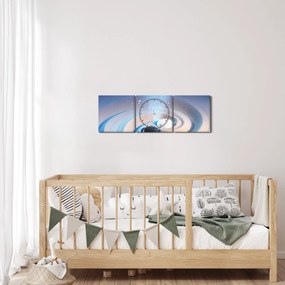Obraz - Eteryczny yin-yang (z zegarem) (90x30 cm)