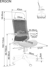 Ergonomiczny fotel biurowy Ergon, zgodny z normą BHP