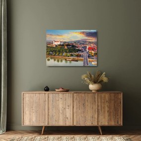 Obraz na szkle - Panorama Bratysławy, Słowacja (70x50 cm)