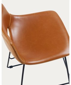 Koniakowy hoker z imitacji skóry (wysokość siedziska 76 cm) Zahara – Kave Home