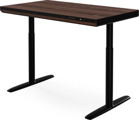Biurko elektryczne sit-stand z szufladą i ładowarką bezprzewodową Qi czarne/orzech, 1200 mm: ELLIS