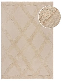 Beżowy bawełniany dywan 160x230 cm Tessa Diamond – Flair Rugs