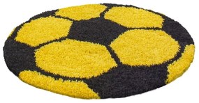 Dywan dziecięcy Shaggy Fun żółty piłka 120 cm x 120 cm koło