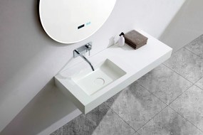 Umywalka wisząca BA8012 z odlewu mineralnegoMożliwość wyboru koloru - Opcjonalna metalowa konsola - 121 x 45 x 12 cm