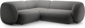 Ciemnoszary aksamitny narożnik (lewostronny/w kształcie litery L) Kate – Micadoni