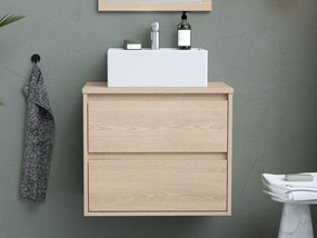 Szafka łazienkowa stojąca z umywalką do zabudowy - Okleina dębowa - 60 cm - MILIPAM