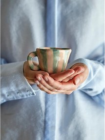 Jasnozielona/jasnoróżowa filiżanka na espresso ceramiczna 110 ml Nini – Bloomingville